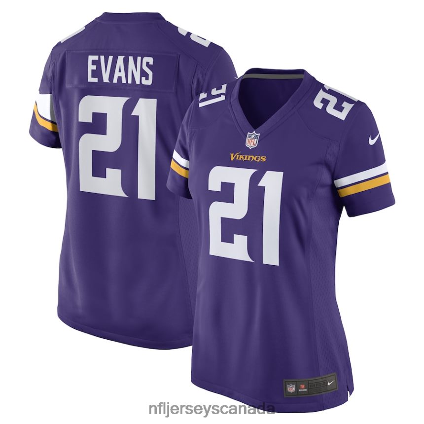 Women Minnesota Vikings Akayleb Evans Nike Purple Game Player Jersey Clothing NFL TBXFR65259
