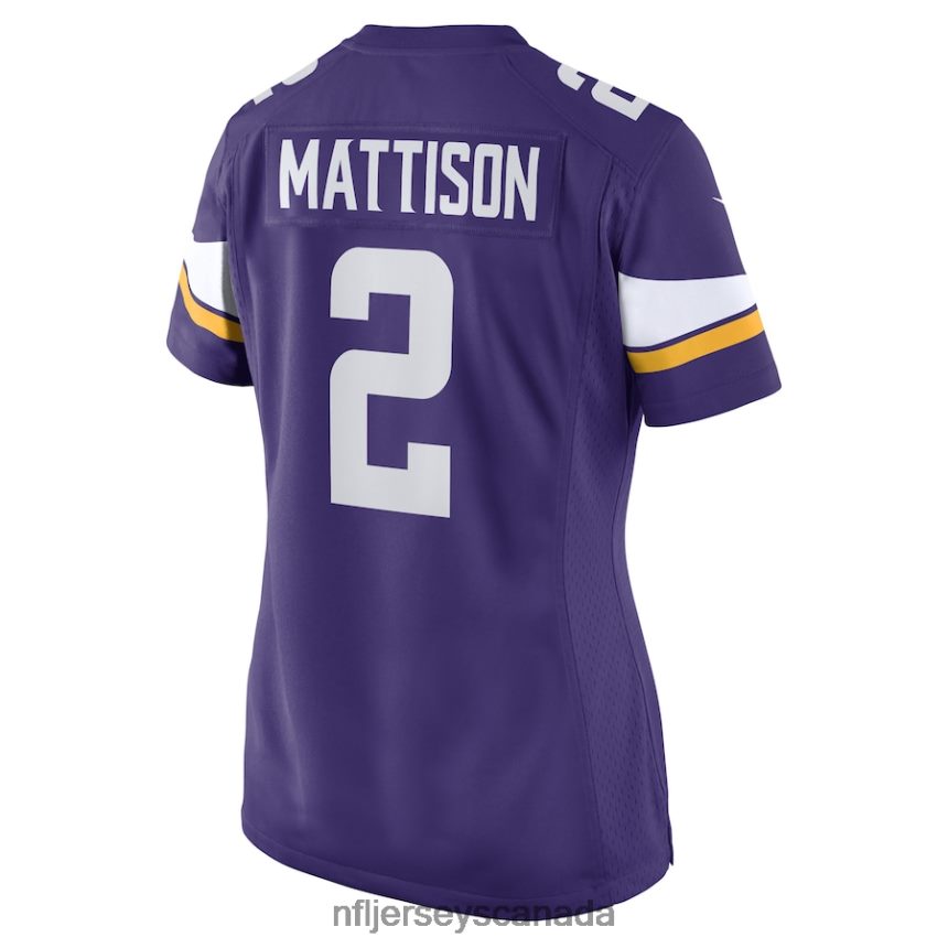 Women Minnesota Vikings Alexander Mattison Nike Purple Game Player Jersey Clothing NFL TBXFR63536