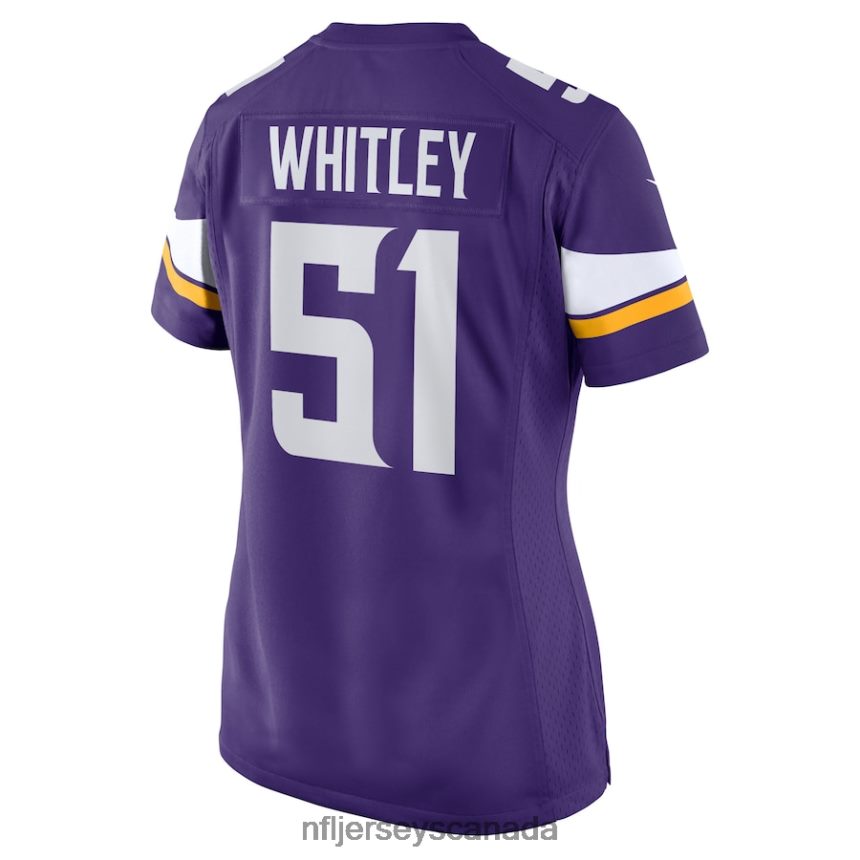 Women Minnesota Vikings Benton Whitley Nike Purple Home Game Player Jersey Clothing NFL TBXFR65237