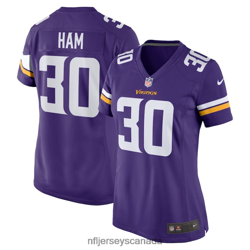Women Minnesota Vikings CJ Ham Nike Purple Game Jersey Clothing NFL TBXFR63706