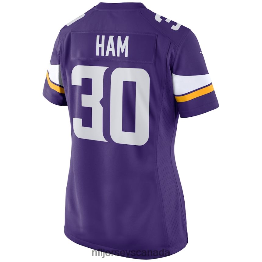 Women Minnesota Vikings CJ Ham Nike Purple Game Jersey Clothing NFL TBXFR63706