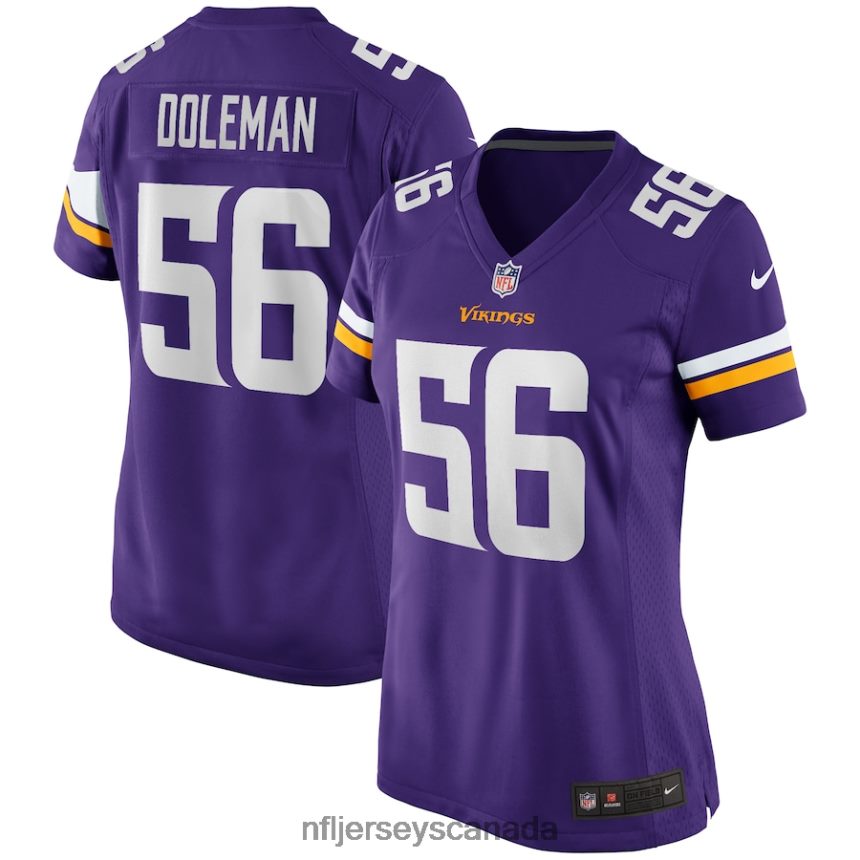 Women Minnesota Vikings Chris Doleman Nike Purple Game Retired Player Jersey Clothing NFL TBXFR65305