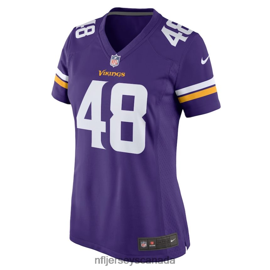 Women Minnesota Vikings Chris Garrett Nike Purple Home Game Player Jersey Clothing NFL TBXFR65278