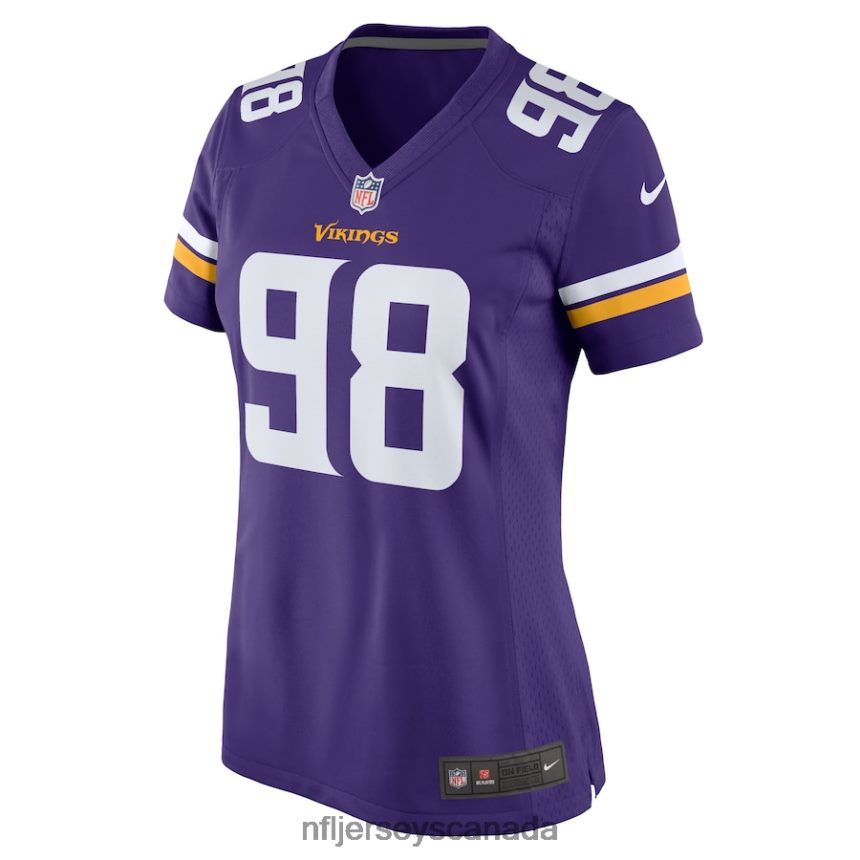 Women Minnesota Vikings DJ Wonnum Nike Purple Team Game Jersey Clothing NFL TBXFR65207