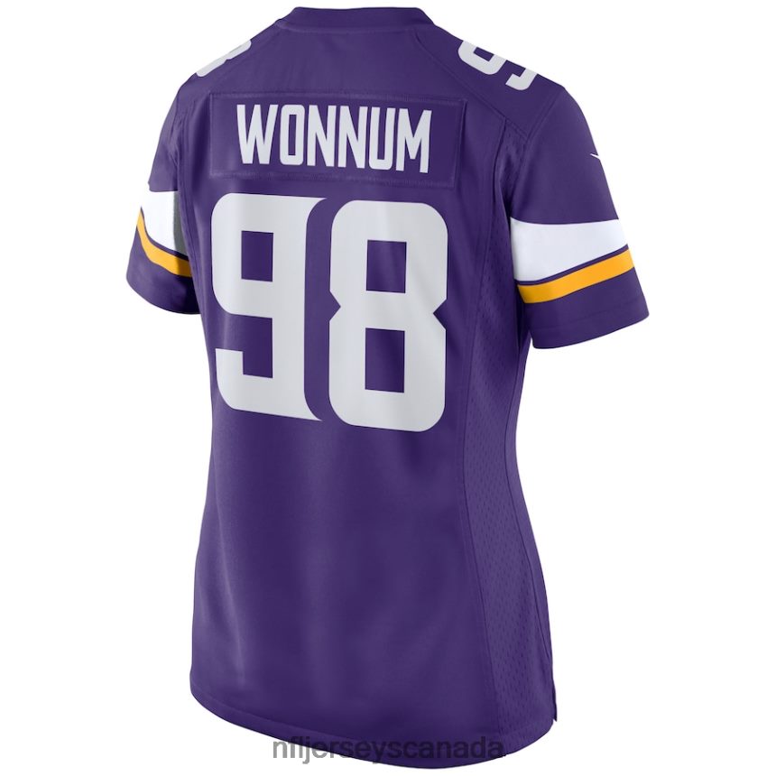 Women Minnesota Vikings DJ Wonnum Nike Purple Team Game Jersey Clothing NFL TBXFR65207