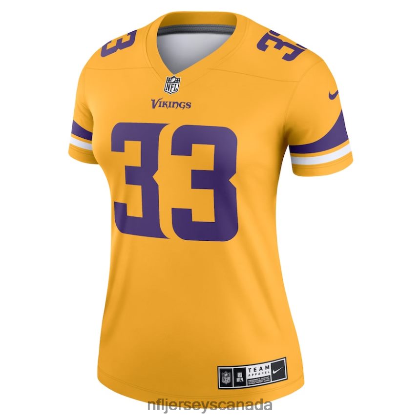 Women Minnesota Vikings Dalvin Cook Nike Gold Inverted Legend Jersey Clothing NFL TBXFR62051