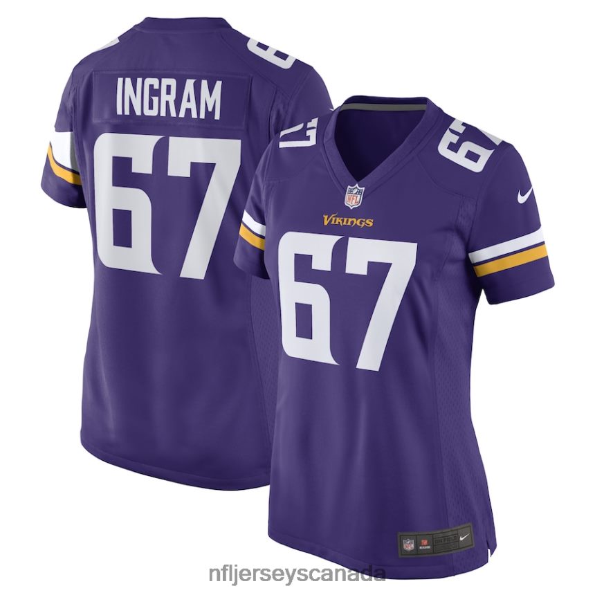 Women Minnesota Vikings Ed Ingram Nike Purple Game Player Jersey Clothing NFL TBXFR65269