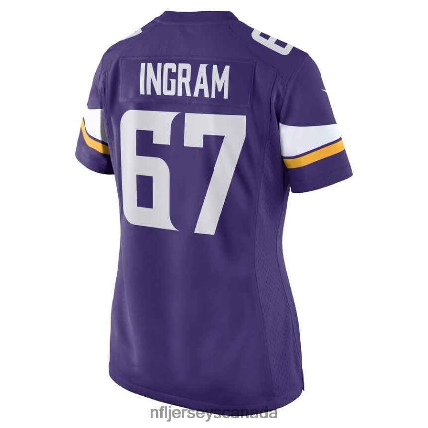 Women Minnesota Vikings Ed Ingram Nike Purple Game Player Jersey Clothing NFL TBXFR65269