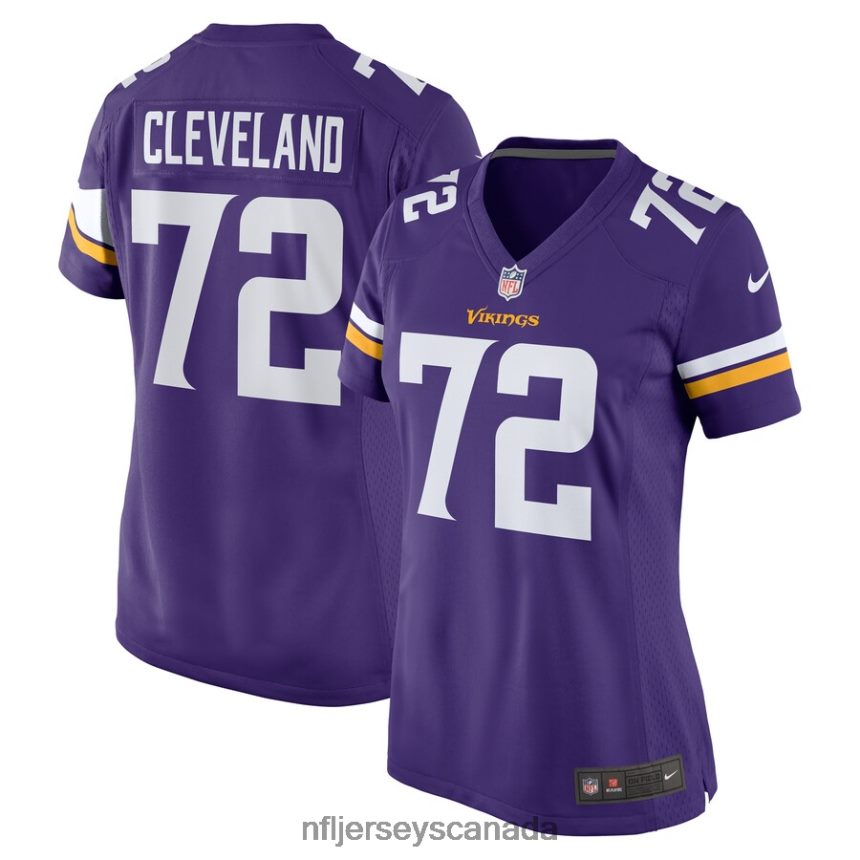 Women Minnesota Vikings Ezra Cleveland Nike Purple Game Jersey Clothing NFL TBXFR65254