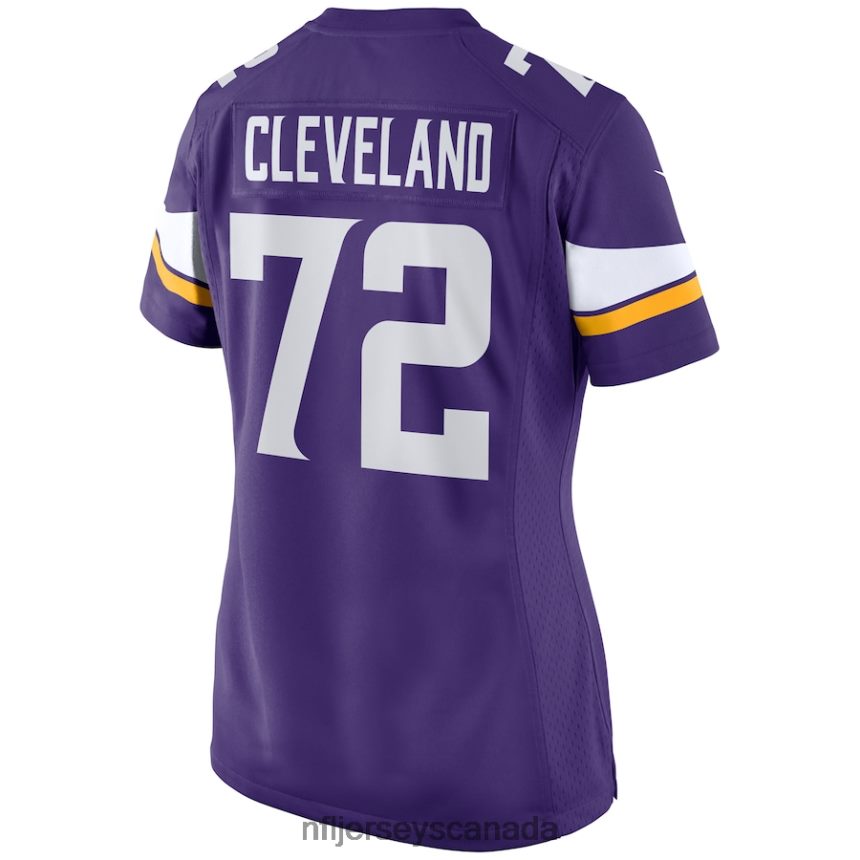Women Minnesota Vikings Ezra Cleveland Nike Purple Game Jersey Clothing NFL TBXFR65254