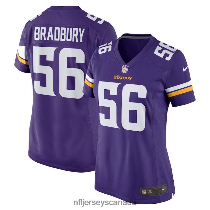 Women Minnesota Vikings Garrett Bradbury Nike Purple Game Jersey Clothing NFL TBXFR65238
