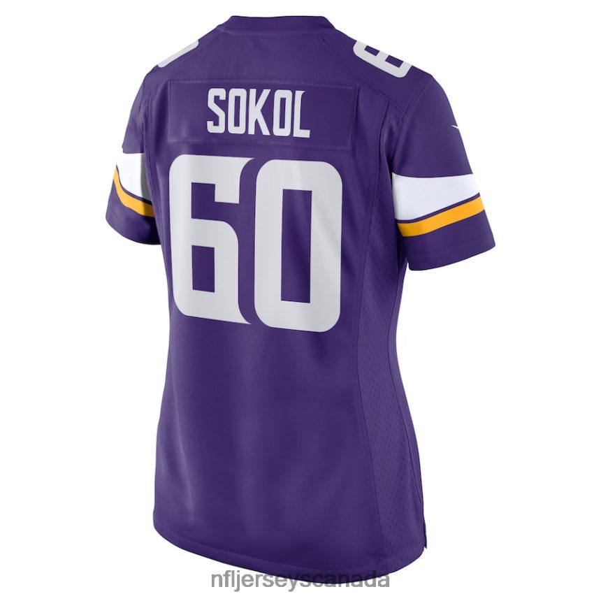 Women Minnesota Vikings Josh Sokol Nike Purple Home Game Player Jersey Clothing NFL TBXFR65293