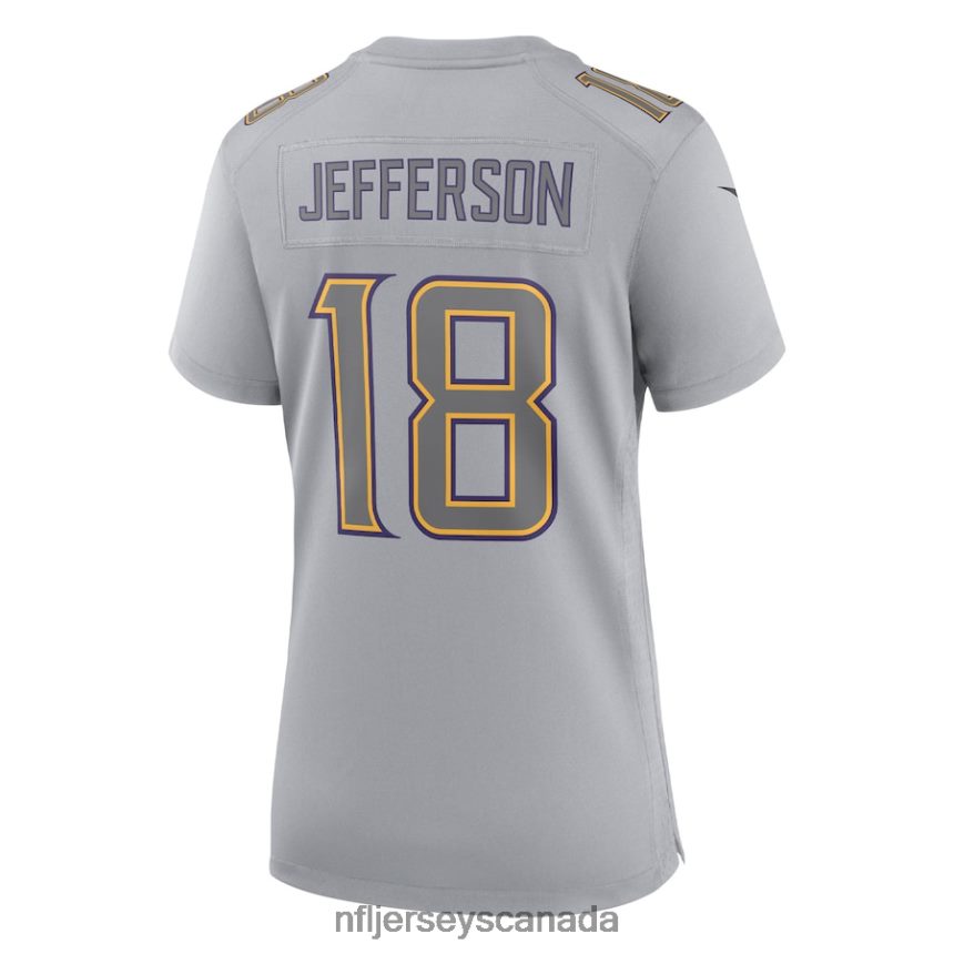 Women Minnesota Vikings Justin Jefferson Nike Gray Atmosphere Fashion Game Jersey Clothing NFL TBXFR6586