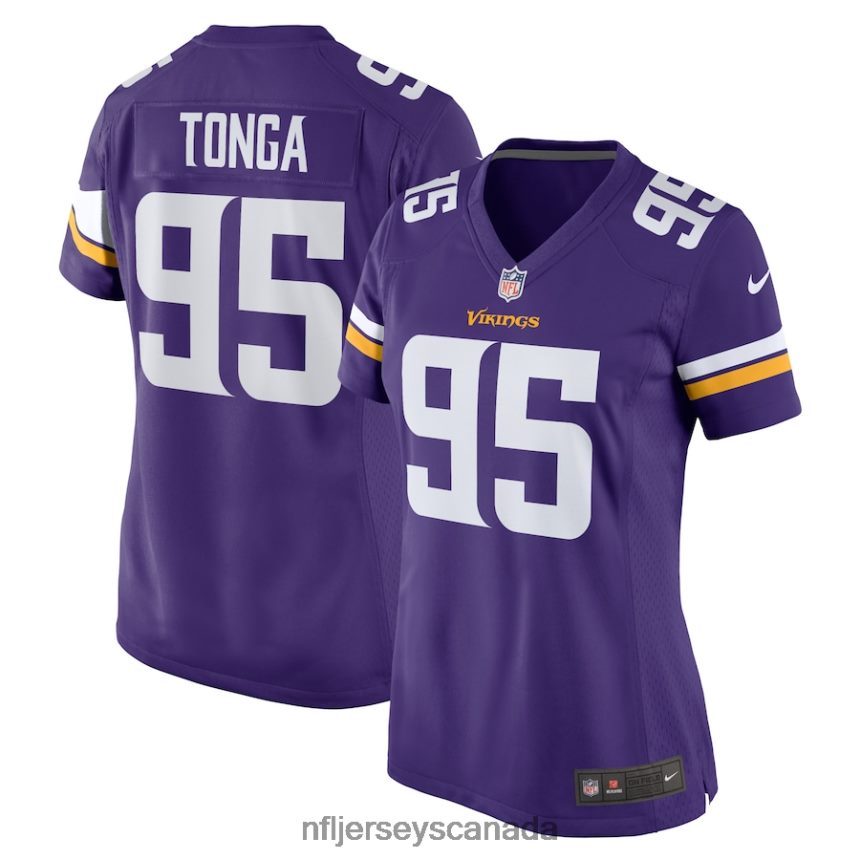 Women Minnesota Vikings Khyiris Tonga Nike Purple Home Game Player Jersey Clothing NFL TBXFR65219