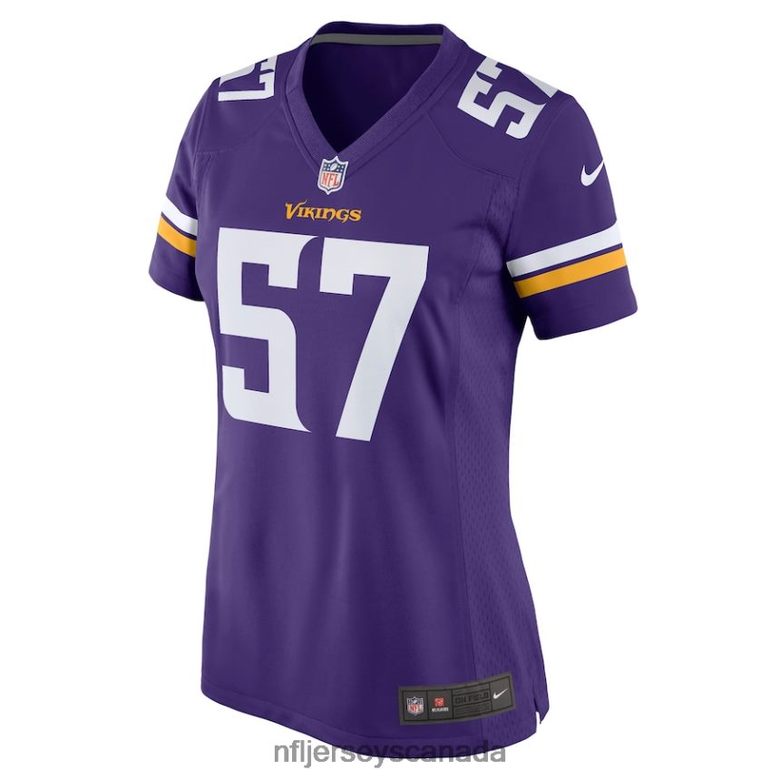 Women Minnesota Vikings Ryan Connelly Nike Purple Game Jersey Clothing NFL TBXFR65240