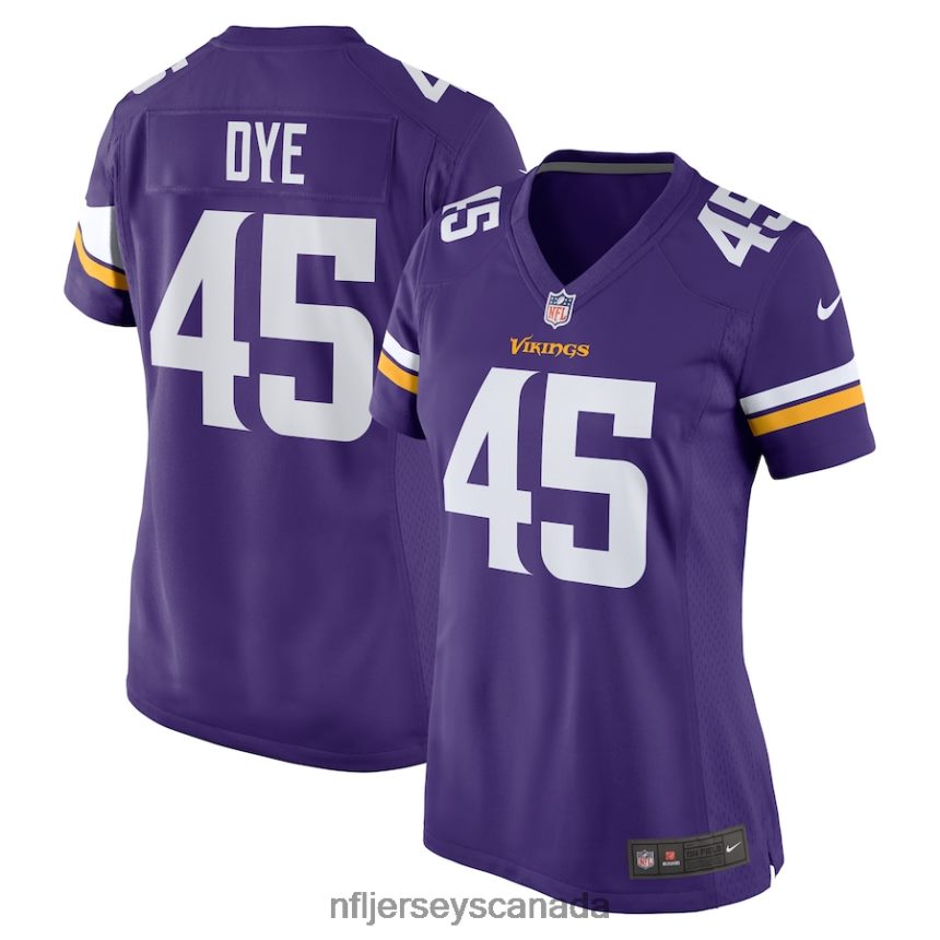 Women Minnesota Vikings Troy Dye Nike Purple Game Jersey Clothing NFL TBXFR65200