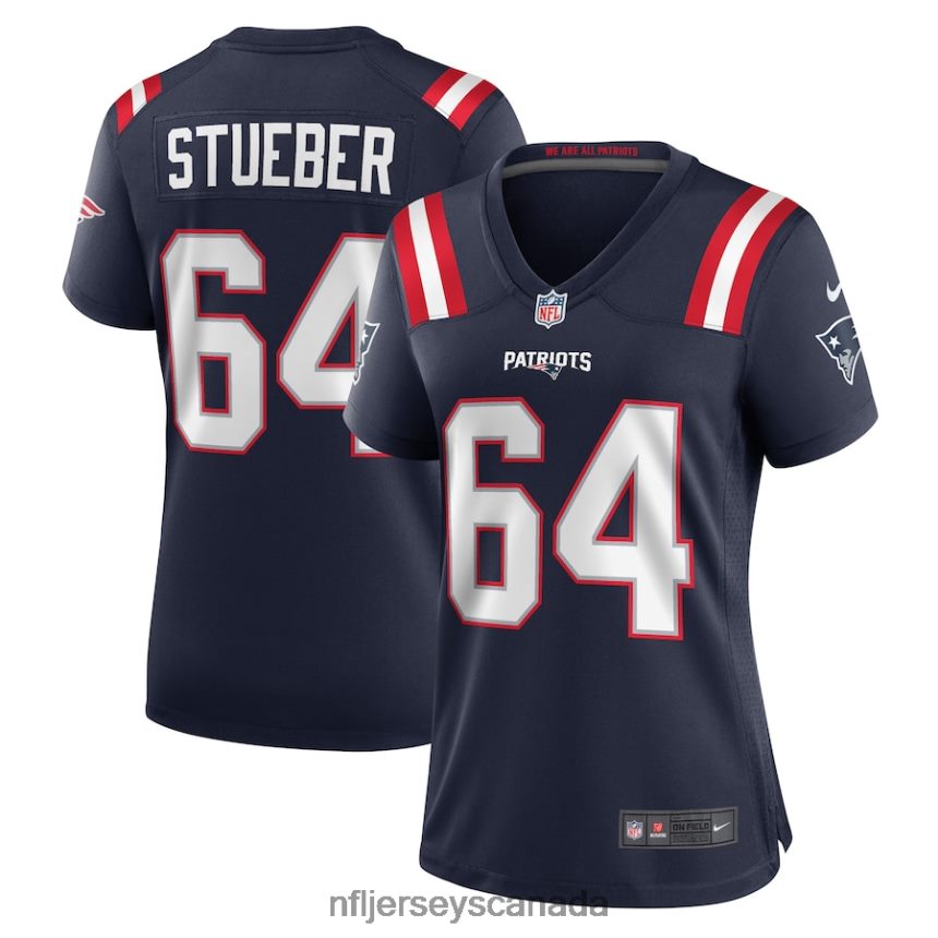 Women New England Patriots Andrew Stueber Nike Navy Game Player Jersey Clothing NFL TBXFR65138