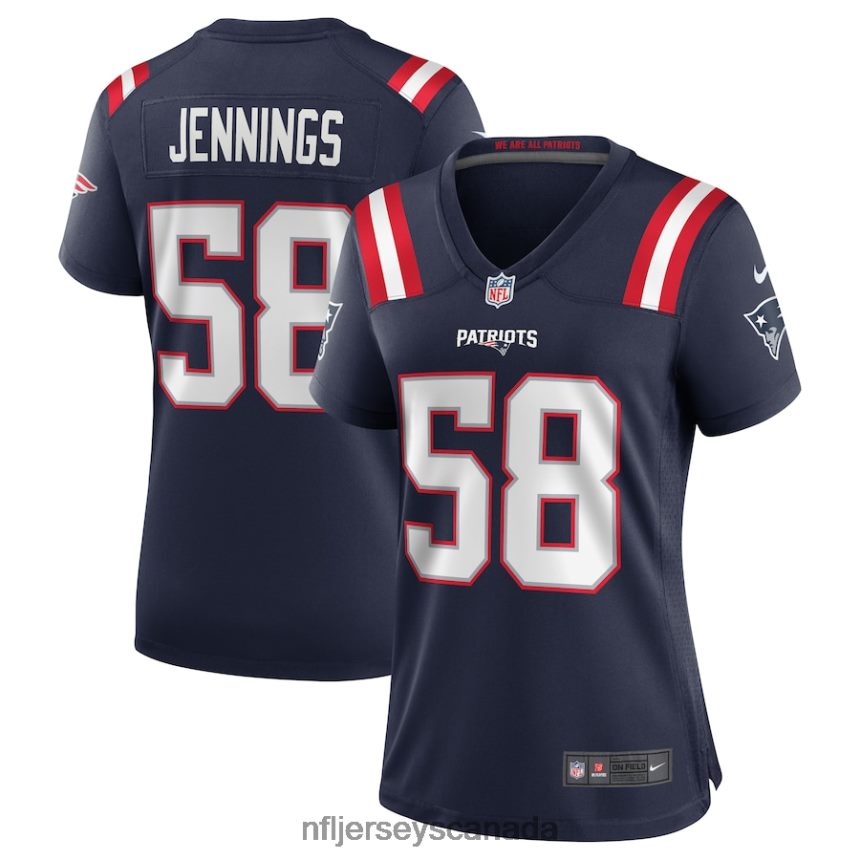 Women New England Patriots Anfernee Jennings Nike Navy Team Game Jersey Clothing NFL TBXFR65167