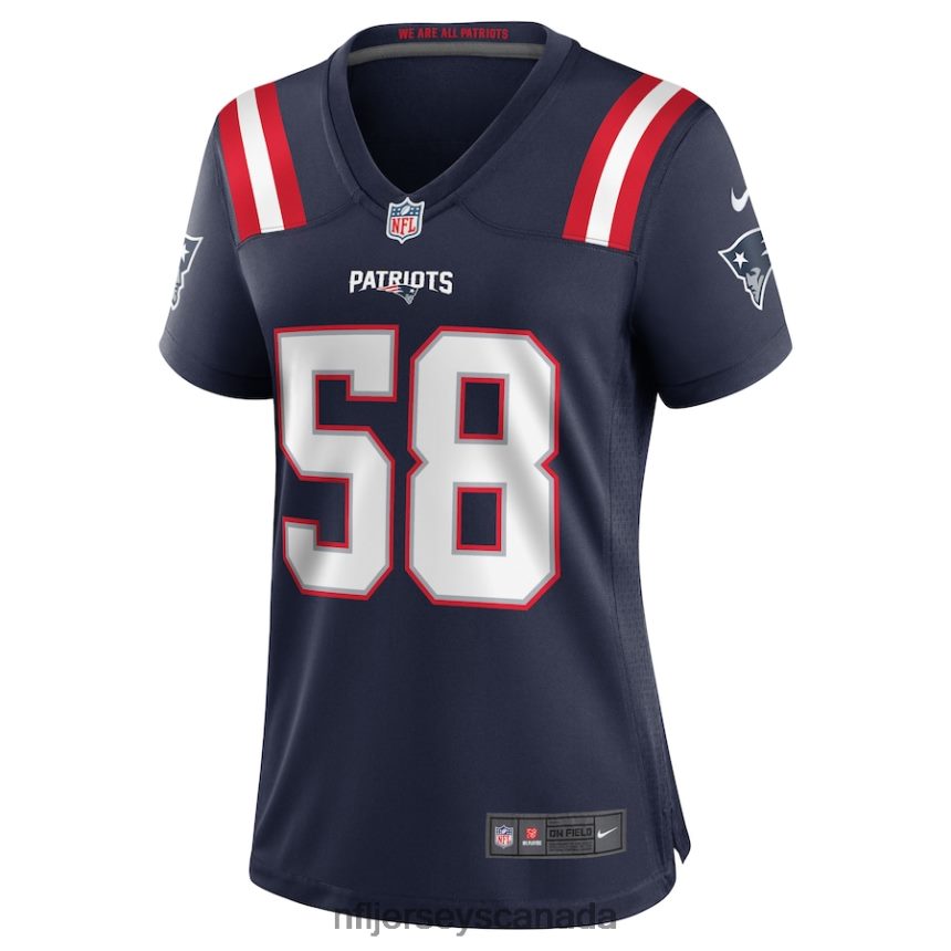 Women New England Patriots Anfernee Jennings Nike Navy Team Game Jersey Clothing NFL TBXFR65167