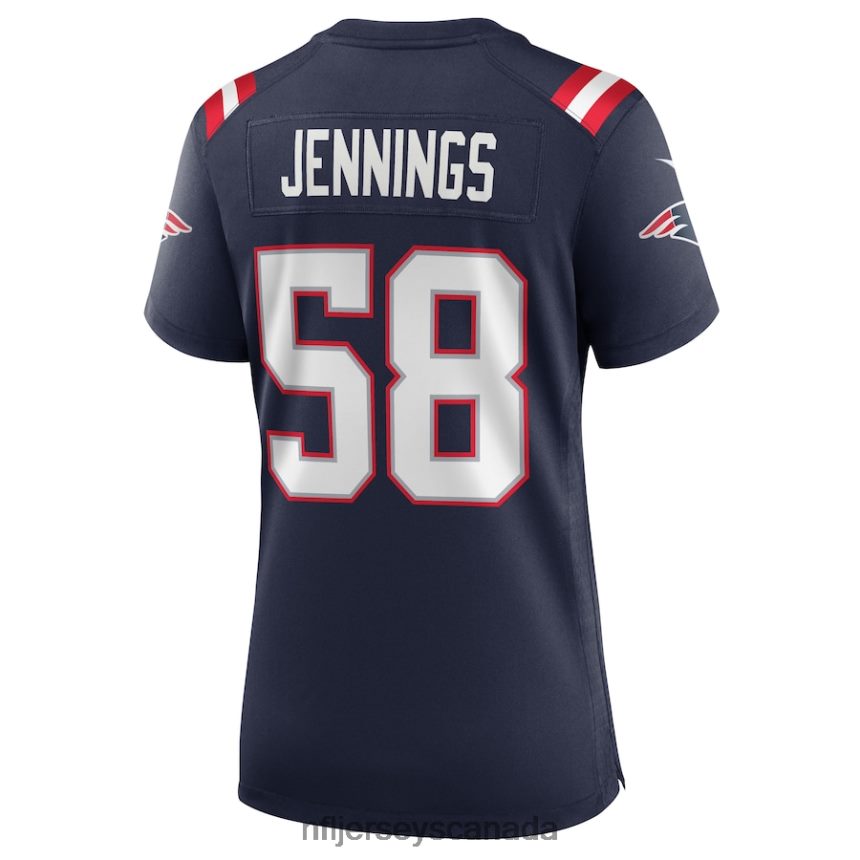 Women New England Patriots Anfernee Jennings Nike Navy Team Game Jersey Clothing NFL TBXFR65167