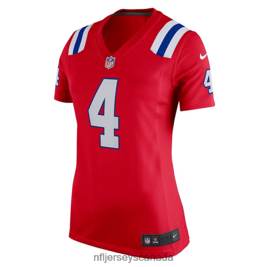 Women New England Patriots Bailey Zappe Nike Red Alternate Game Player Jersey Clothing NFL TBXFR65113