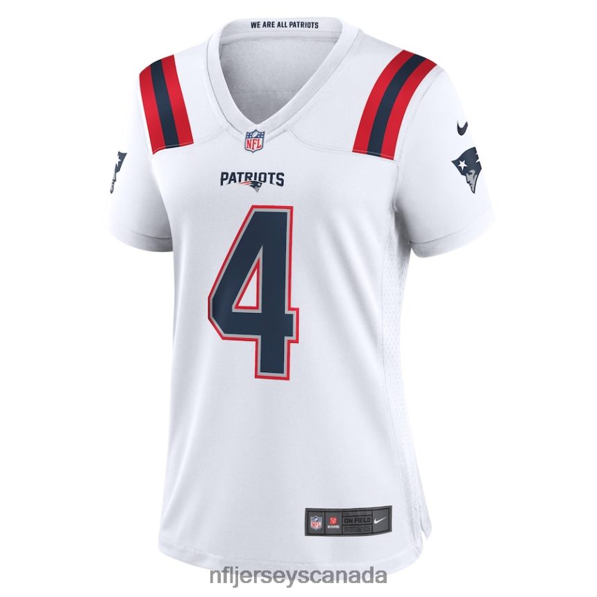 Women New England Patriots Bailey Zappe Nike White Game Player Jersey Clothing NFL TBXFR66450