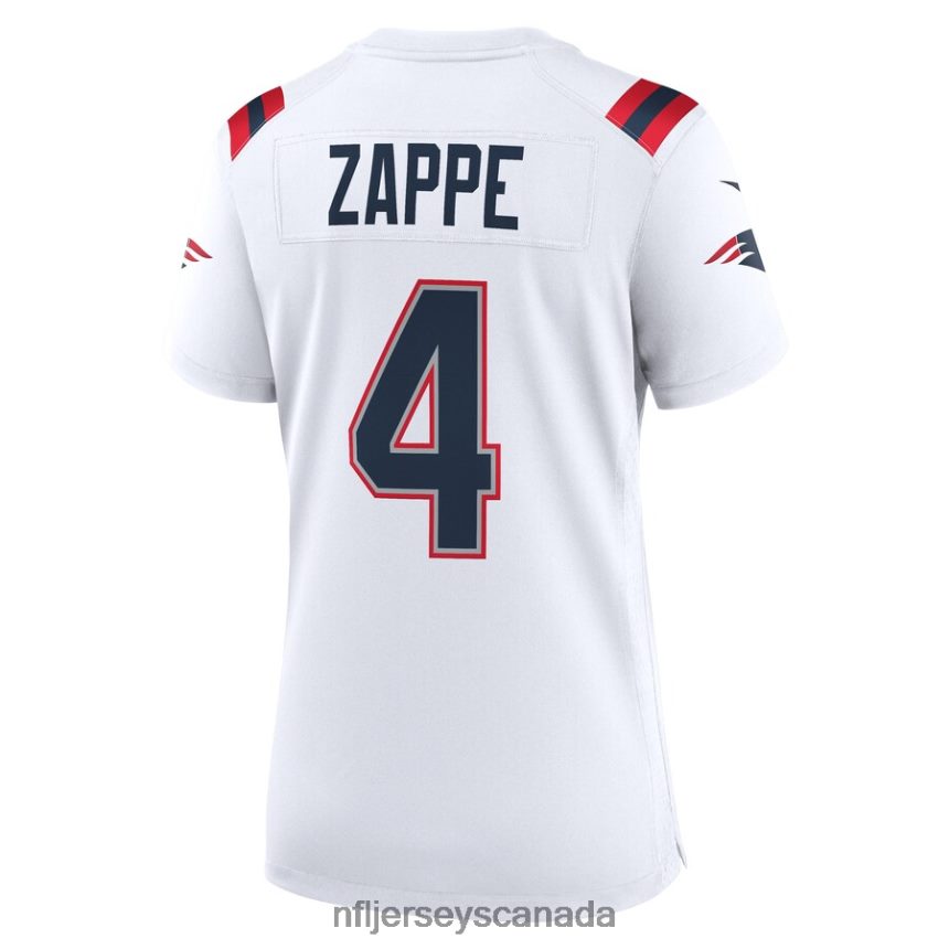Women New England Patriots Bailey Zappe Nike White Game Player Jersey Clothing NFL TBXFR66450