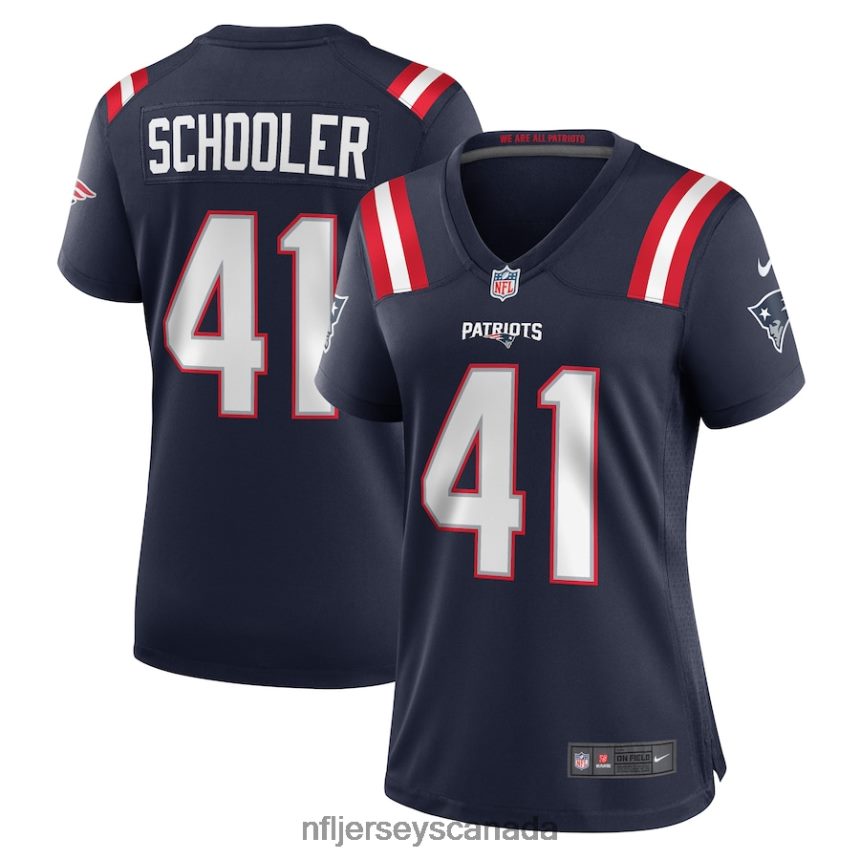 Women New England Patriots Brenden Schooler Nike Navy Game Player Jersey Clothing NFL TBXFR65154