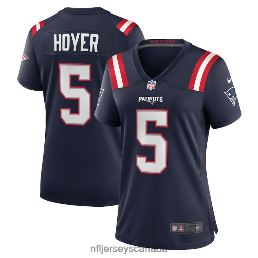 Women New England Patriots Brian Hoyer Nike Navy Game Player Jersey Clothing NFL TBXFR65178