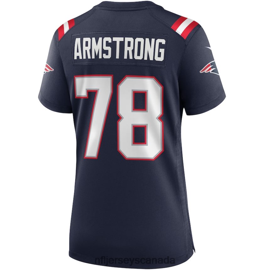 Women New England Patriots Bruce Armstrong Nike Navy Game Retired Player Jersey Clothing NFL TBXFR63968