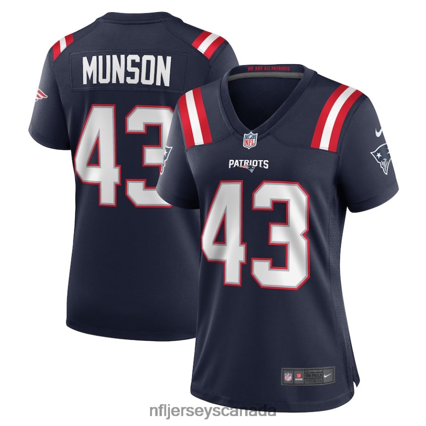 Women New England Patriots Calvin Munson Nike Navy Home Game Player Jersey Clothing NFL TBXFR65420