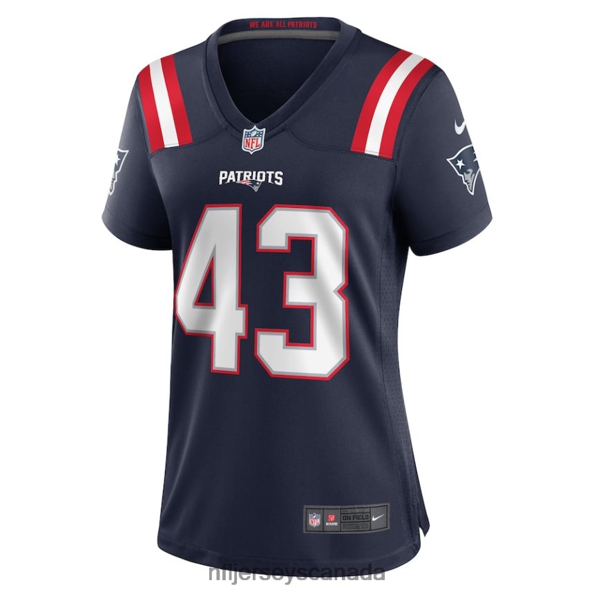 Women New England Patriots Calvin Munson Nike Navy Home Game Player Jersey Clothing NFL TBXFR65420