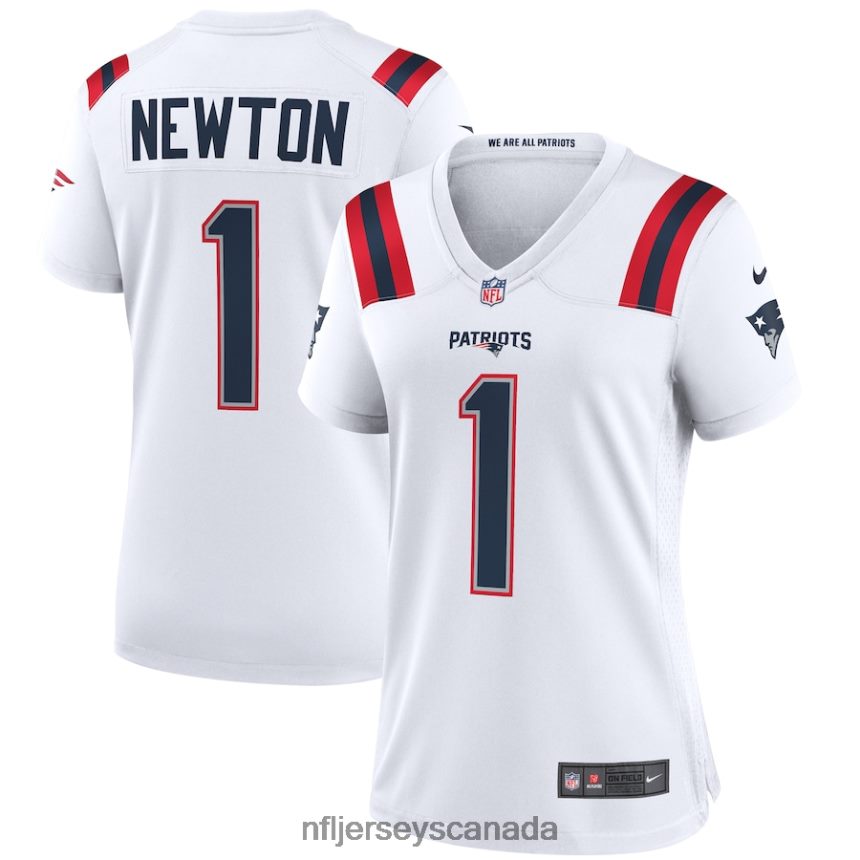 Women New England Patriots Cam Newton Nike White Game Jersey Clothing NFL TBXFR61033