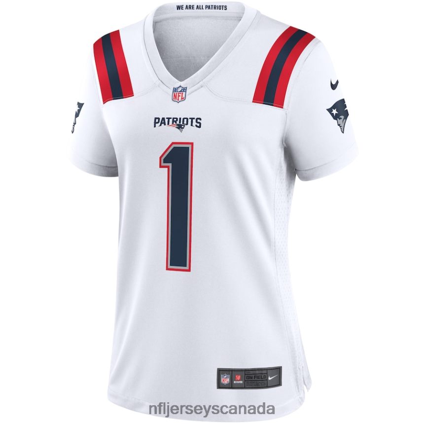 Women New England Patriots Cam Newton Nike White Game Jersey Clothing NFL TBXFR61033