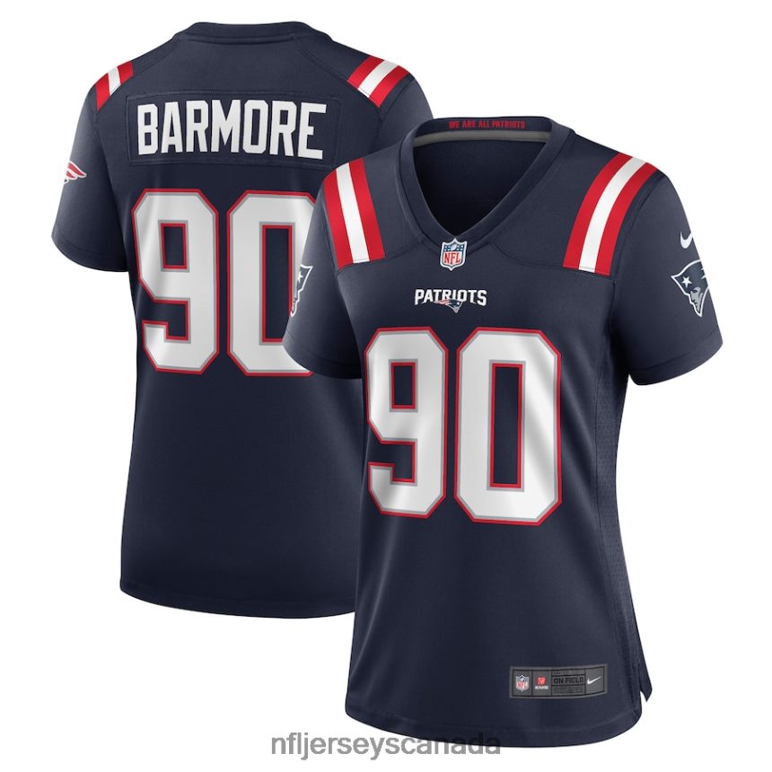 Women New England Patriots Christian Barmore Nike Navy Player Game Jersey Clothing NFL TBXFR65114