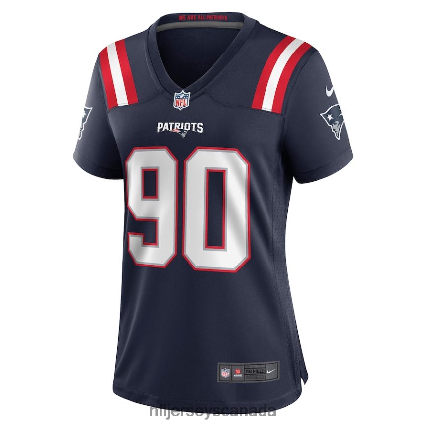 Women New England Patriots Christian Barmore Nike Navy Player Game Jersey Clothing NFL TBXFR65114