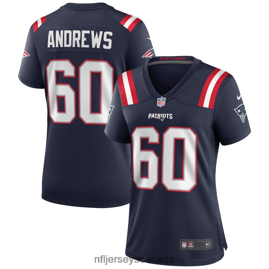 Women New England Patriots David Andrews Nike Navy Game Jersey Clothing NFL TBXFR64009