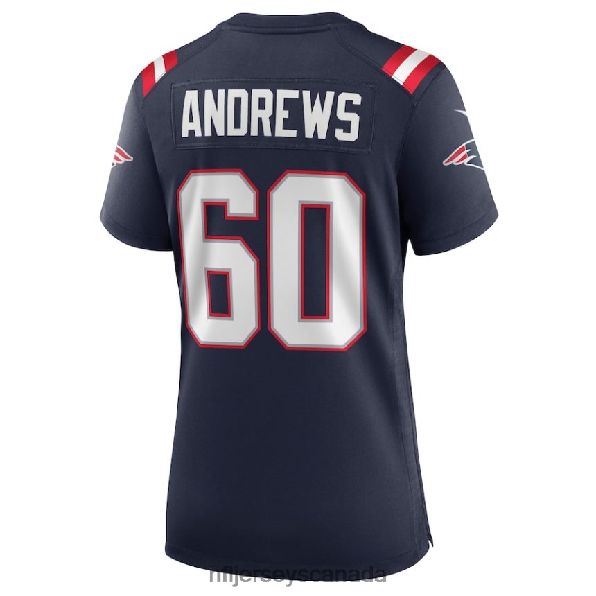 Women New England Patriots David Andrews Nike Navy Game Jersey Clothing NFL TBXFR64009
