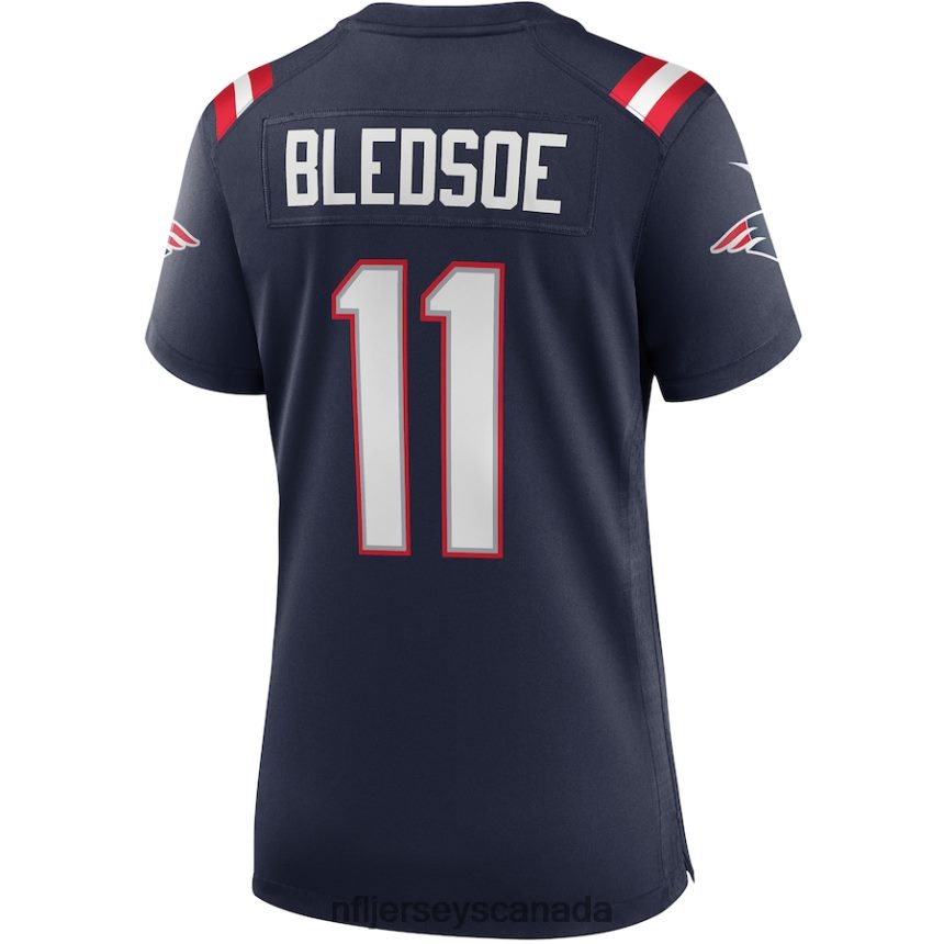 Women New England Patriots Drew Bledsoe Nike Navy Game Retired Player Jersey Clothing NFL TBXFR63961