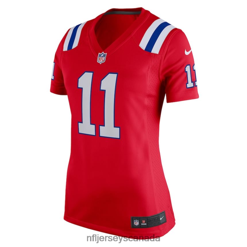 Women New England Patriots Drew Bledsoe Nike Red Retired Game Jersey Clothing NFL TBXFR66468