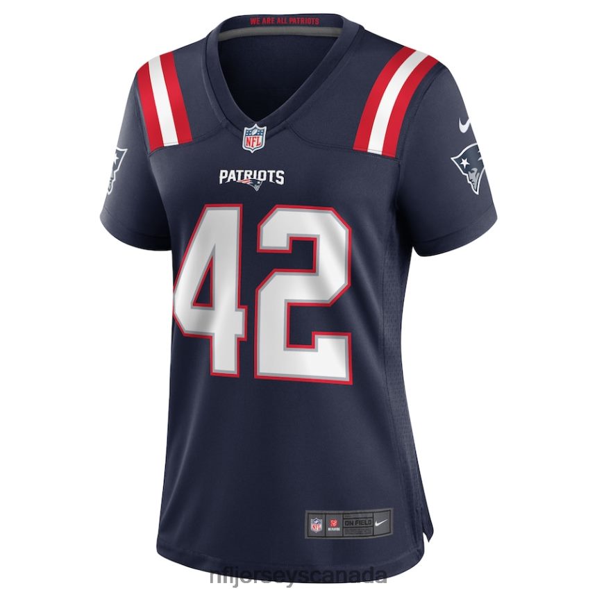 Women New England Patriots JJ Taylor Nike Navy Team Game Jersey Clothing NFL TBXFR65117