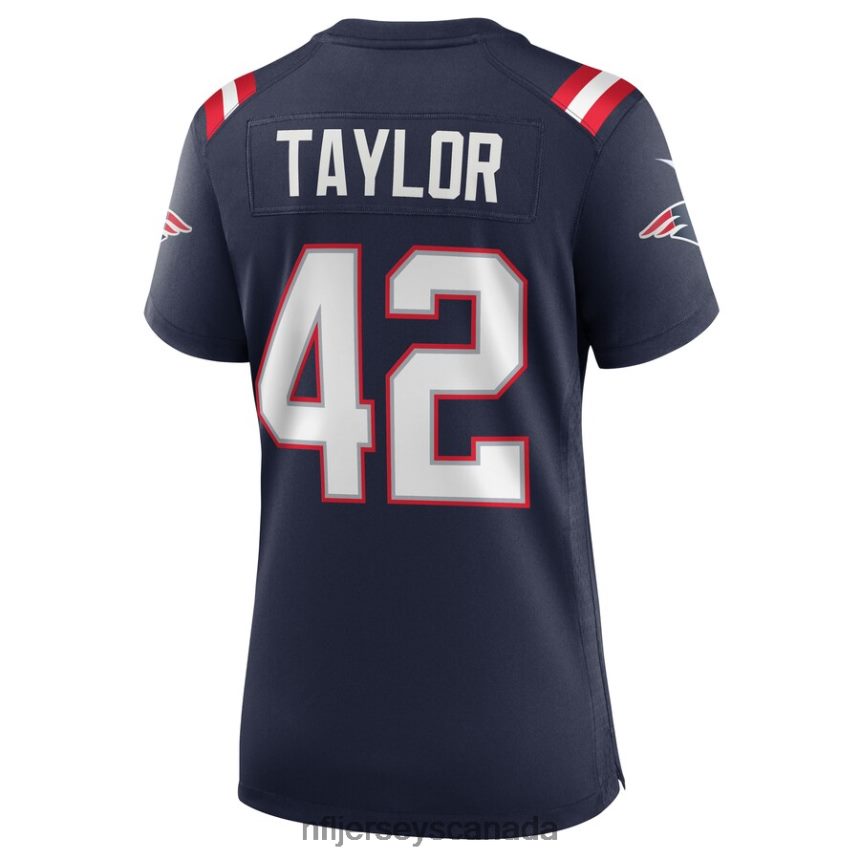 Women New England Patriots JJ Taylor Nike Navy Team Game Jersey Clothing NFL TBXFR65117