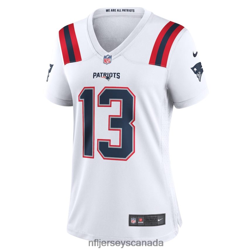 Women New England Patriots Jack Jones Nike White Game Player Jersey Clothing NFL TBXFR65756