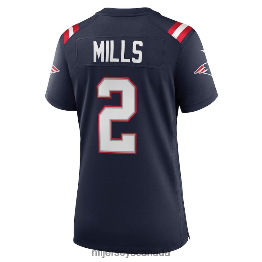 Women New England Patriots Jalen Mills Nike Navy Game Player Jersey Clothing NFL TBXFR64019