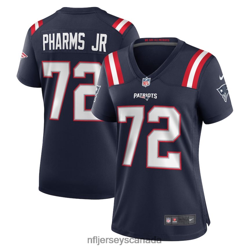 Women New England Patriots Jeremiah Pharms Jr Nike Navy Game Player Jersey Clothing NFL TBXFR65158