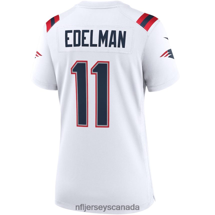 Women New England Patriots Julian Edelman Nike White Team Game Jersey Clothing NFL TBXFR61453