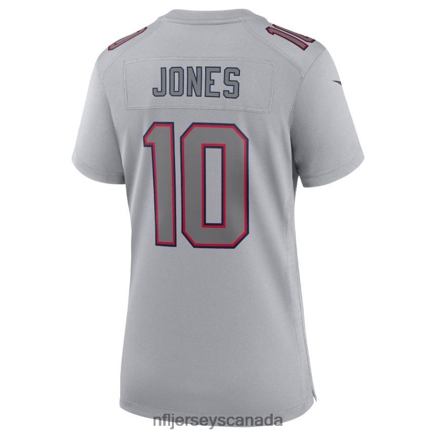 Women New England Patriots Mac Jones Nike Gray Atmosphere Fashion Game Jersey Clothing NFL TBXFR62042