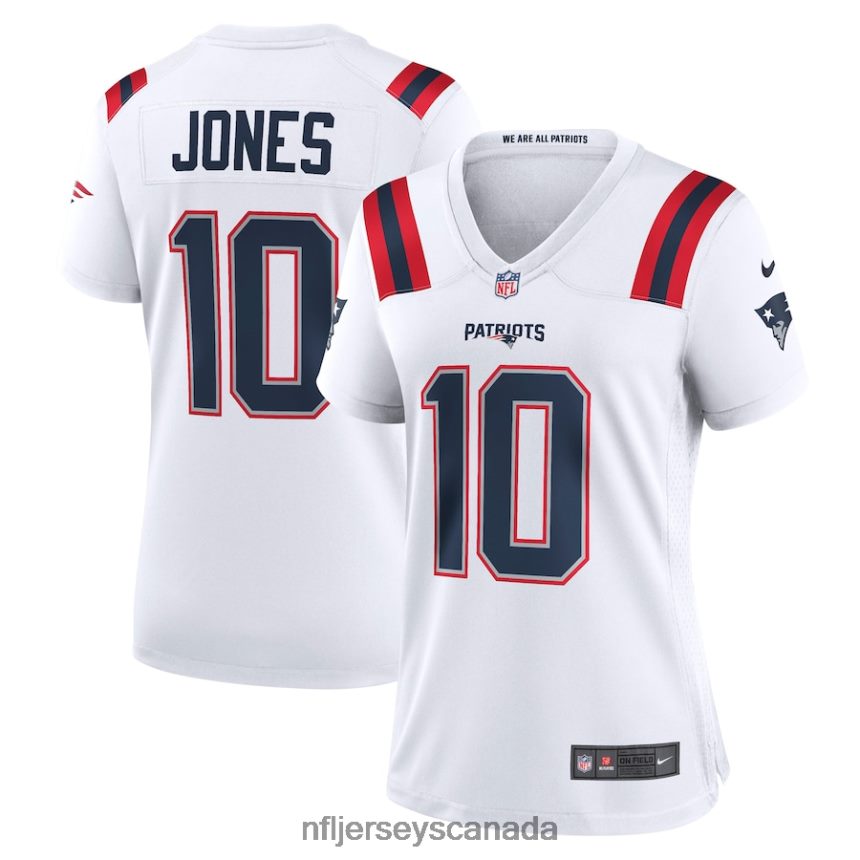 Women New England Patriots Mac Jones Nike White Player Game Jersey Clothing NFL TBXFR63121
