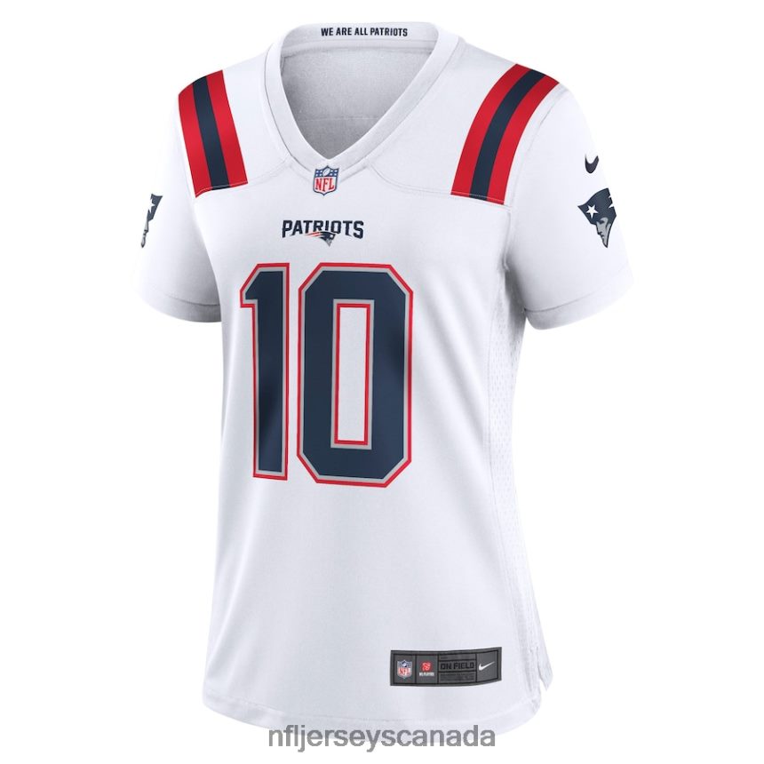 Women New England Patriots Mac Jones Nike White Player Game Jersey Clothing NFL TBXFR63121