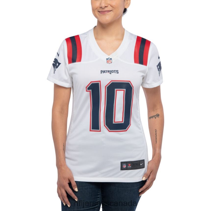 Women New England Patriots Mac Jones Nike White Player Game Jersey Clothing NFL TBXFR63121